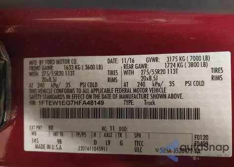 2017 Ford F-150 Platinum from USA, damaged, VIN 1FTEW1EG7HFA48149